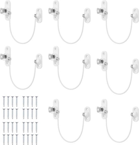 Serrature per finestre sicure per bambini - Bianche - Finestre in PVC - Serrature sicure per bambini - Adatte per uso domestico.