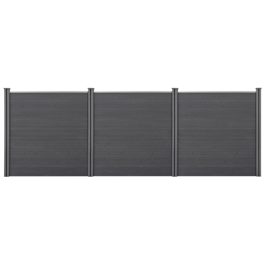 Recinzione in WPC per Giardino Staccionata Frangivista Alta 183 cm Lunga 531 cm Grigio NEU.HOLZ