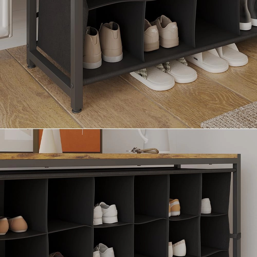 Scarpiera Fyrk, Rovere rustico, 100 x 54.5 cm, per la conservazione aperta di scarpe e accessori