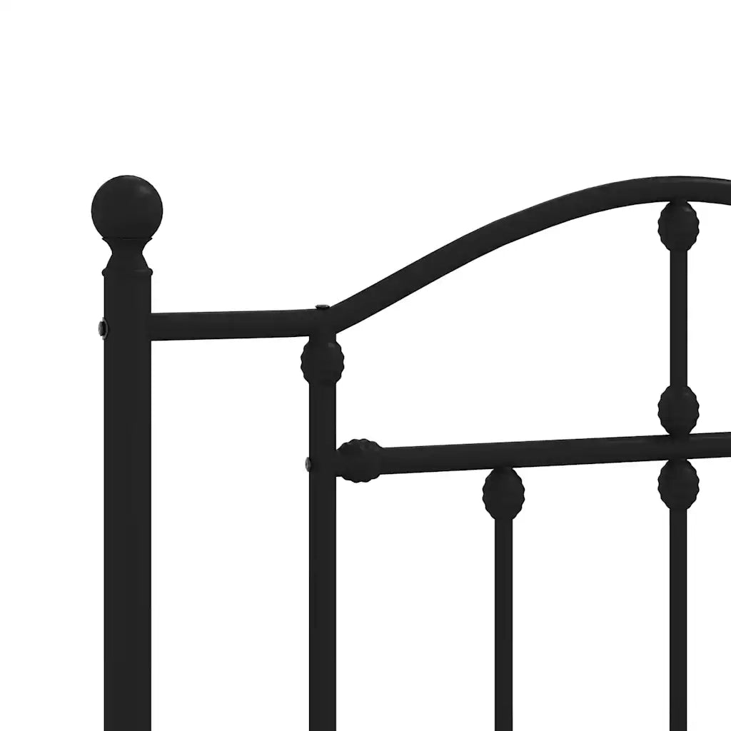 Giroletto con Testiera-Struttura Letto con testiera in Metallo Nero 80x200 cm 884779