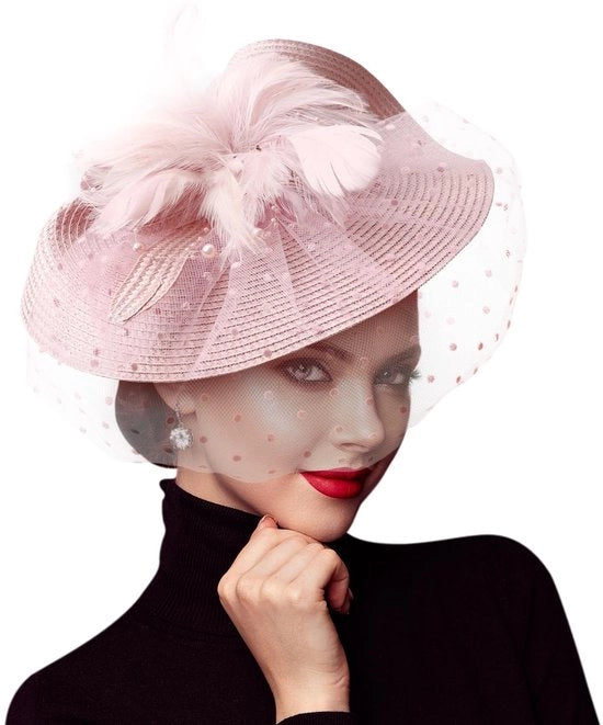 Fascinatore per Donne - Fiore/Mesh/Fiori - Cappello per Carnevale - Matrimonio/Party - Cocktail Vintage - Qualità affidabile