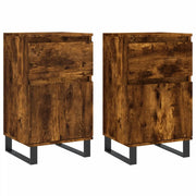 Credenze 2 pz | Madia | Buffet da pranzo | Armadio da pranzo Rovere Fumo 40x35x70 cm in Legno Multistrato