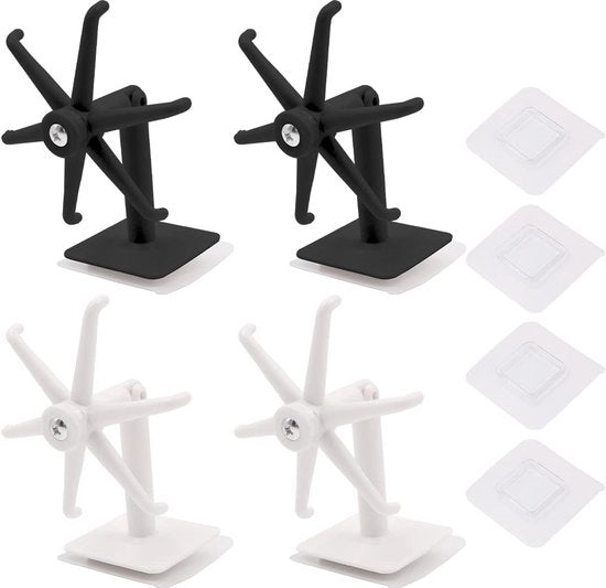 Utility Haak Rotante 360° Selfadattivo - 4 Pezzi - Materiale ABS di Alta Qualità