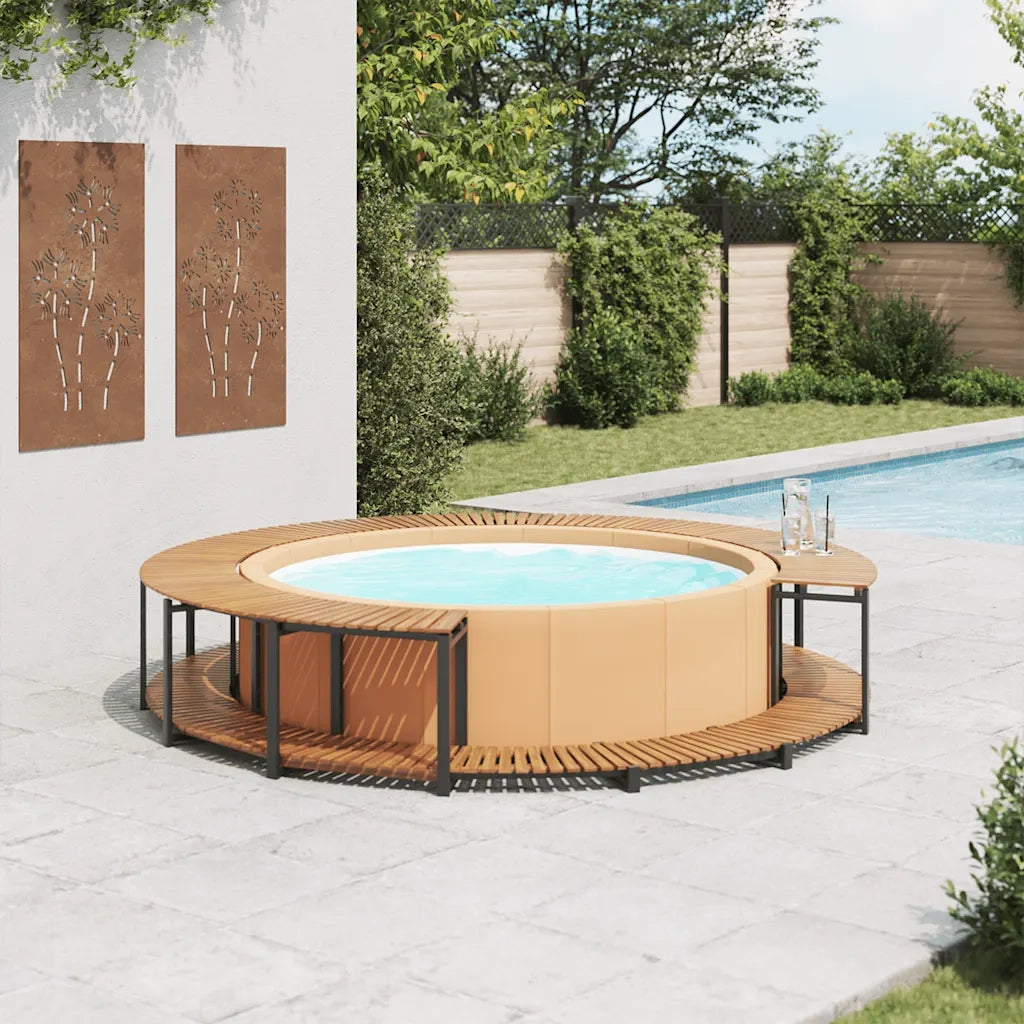 Bordo per Spa 273x53 cm in Legno Massello d'Acacia cod mxl 41421