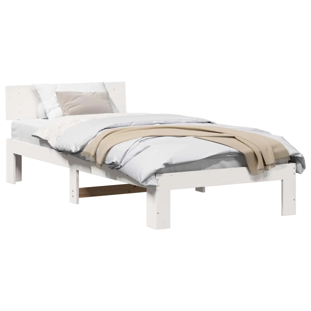 Struttura del letto Bianco 80 x 200 cm Pino massello 872672