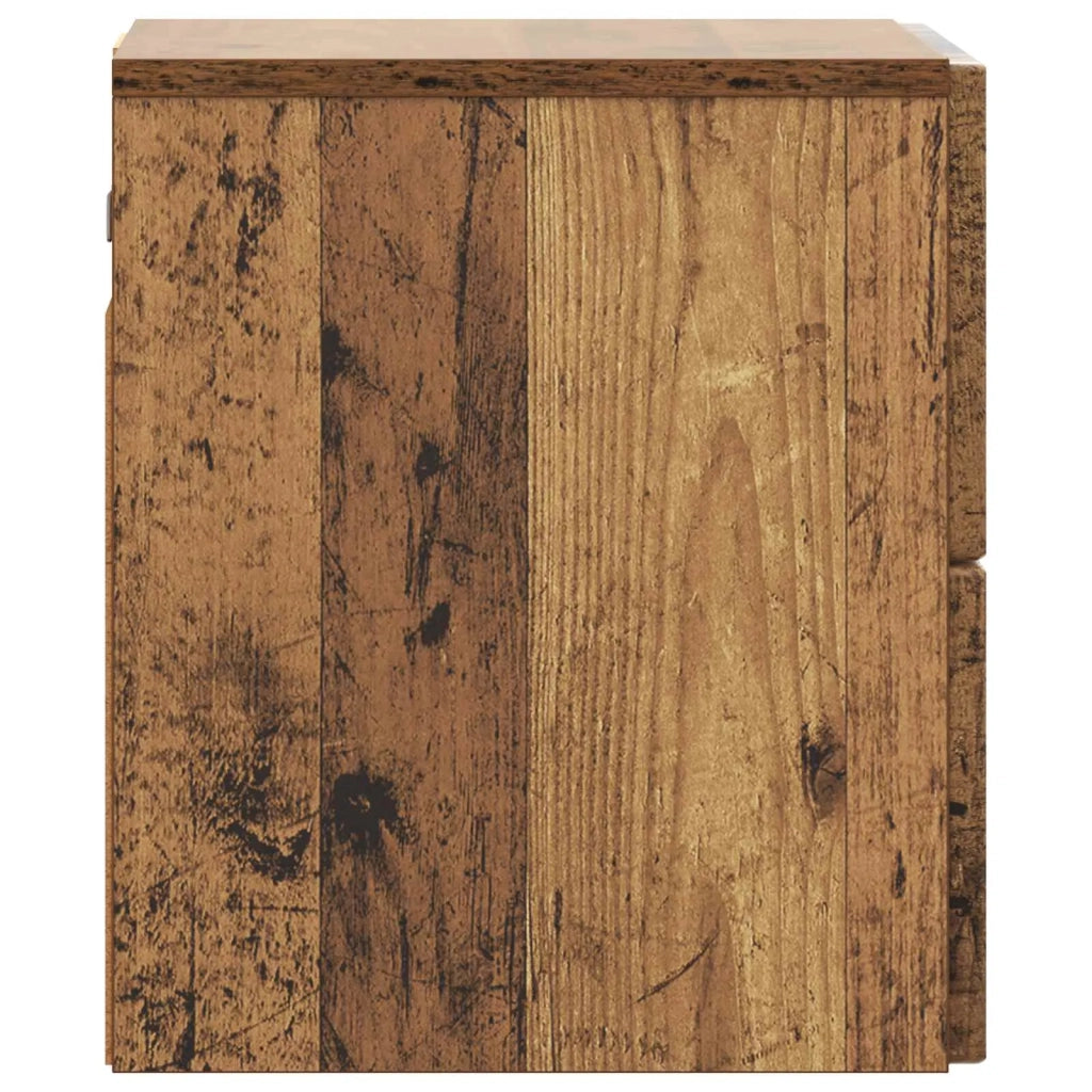 Mobiletto da notte a muro Legno antico 33 x 34,5 x 40 cm 898481