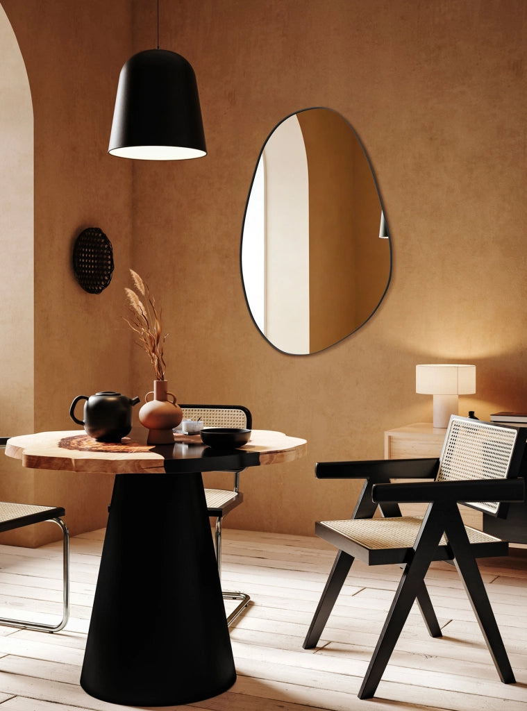 Specchio organico Hispanohogar metallo nero 90x60