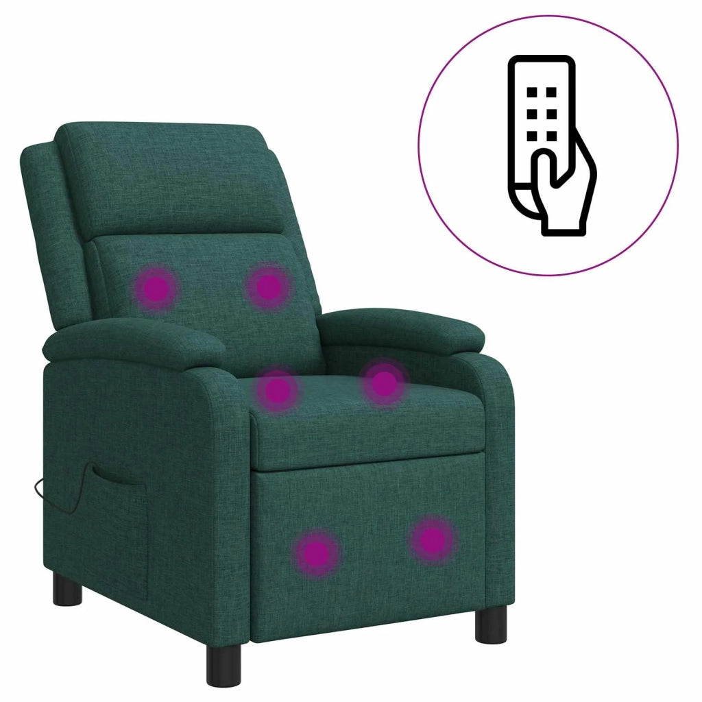 Divano Sedia-Poltrona Massaggiante Verde Scuro Tessuto 630949