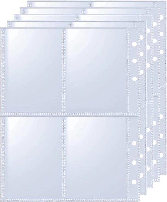 Schede per carte trasparenti con 320 celle e copertura protettiva a doppia faccia - Schede per carte fotografiche e da gioco per A5/6 raccordo a cerniera - Contenitore per carte fotografiche e da gioco - Pacchetto da 40 unità