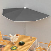 Ombrellone Semicircolare con Palo-Ombrello da giardino balcone 180x90 cm Antracite