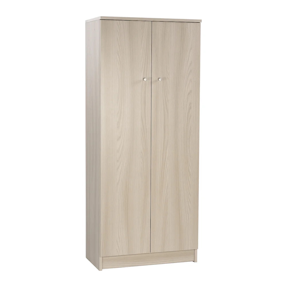 Armadio mobile 2 ante 62x34x147H cm con 3 ripiani in kit di montaggio colore Olmo chiaro