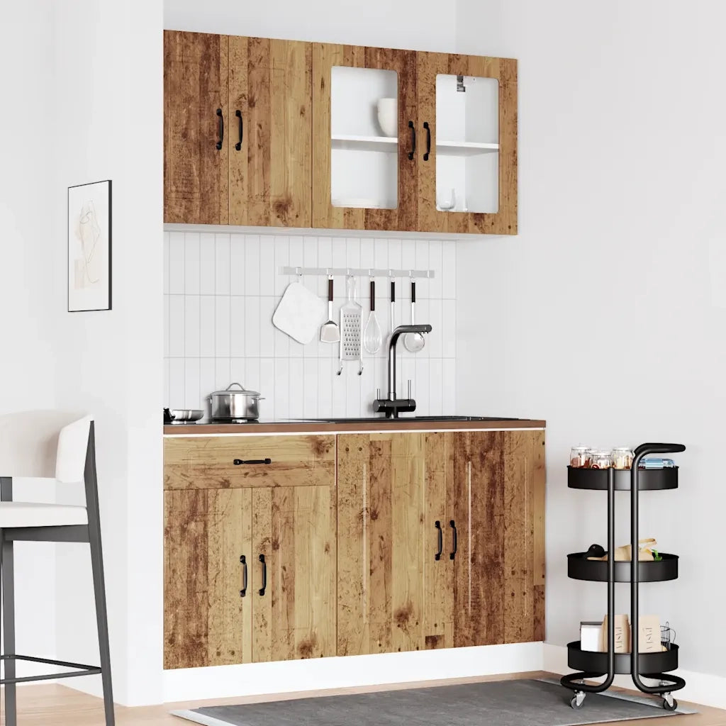 Set Mobili da Cucina 4 pz Kalmar Legno Vecchio in Truciolato 3314859