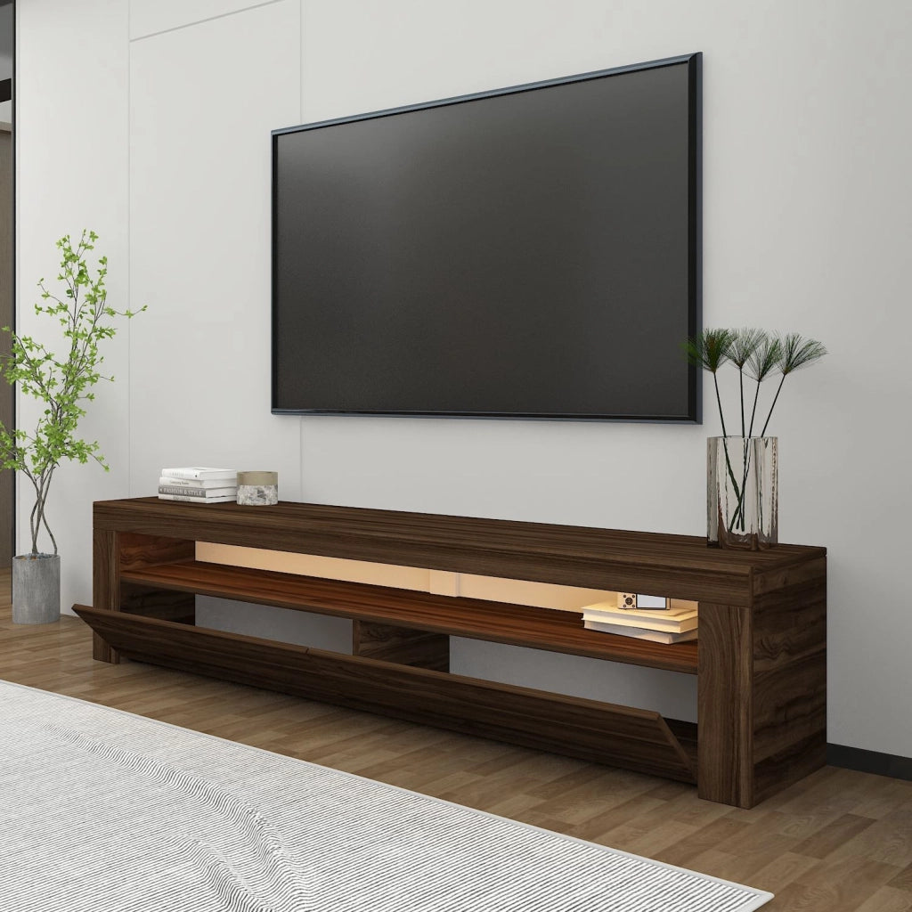 Porta TV in legno "Bati" - 150 x 36 x 46 cm - Marrone