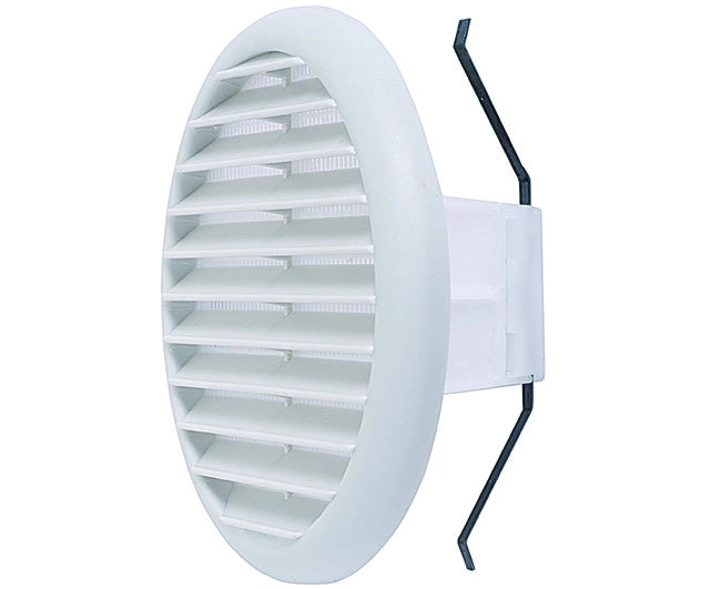 GRIGLIA CIRCOLARE UNIVERSALE IN MATERIALE TERMOPLASTICO CON MOLLE RECLINABILI A 90  ° BIANCA  EE ¸80/125   VECAM-CO S.P.A