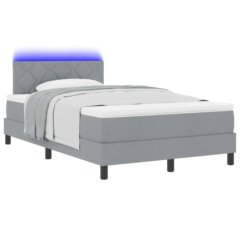 Letto a molle con materasso Grigio chiaro 120 x 200 cm Tessuto 3342275
