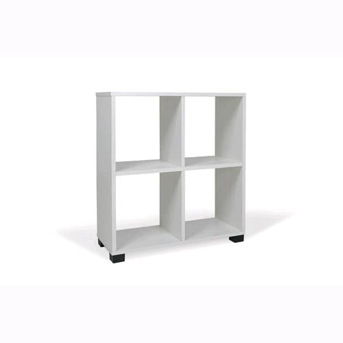 Libreria in legno Bianco nordico 60x24x68H cm Scaffale Mobiletto 4 Ripiani