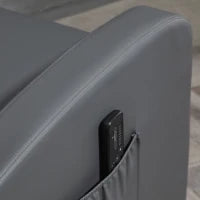 Poltrona Relax Massaggiante con Telecomando e 8 Programmi, Reclinazione e Poggiapiedi, 68x88x98cm, Grigio