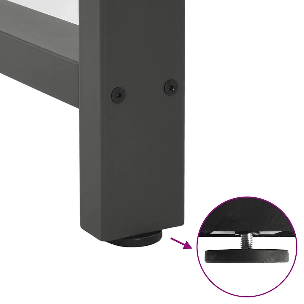 Gambe per tavolo da pranzo antracite 2 pz 100x(72-73) cm in acciaio 4013322