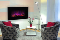 Camino Elettrico da Parete 45x84x14 cm Effetto Fiamma 1500W Marcus Nero