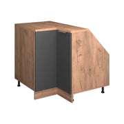 Mobile sottotetto Mobile angolare Rion Antracite-oro/Rovere dorato 75.6 x 83.8 cm con 1 porta, carcassa dell’armadio profondità 60 cm Vicco