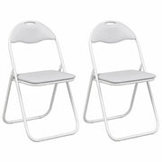 Sedia pieghevole 2 pz | Sedie da cucina Bianco e Grigio 48 x 43,5 x 81 cm