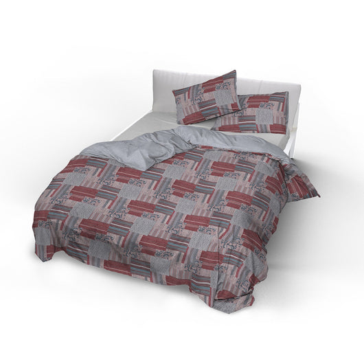 Copripiumino Singolo con Federe Stampato Athena Lucy Rosso