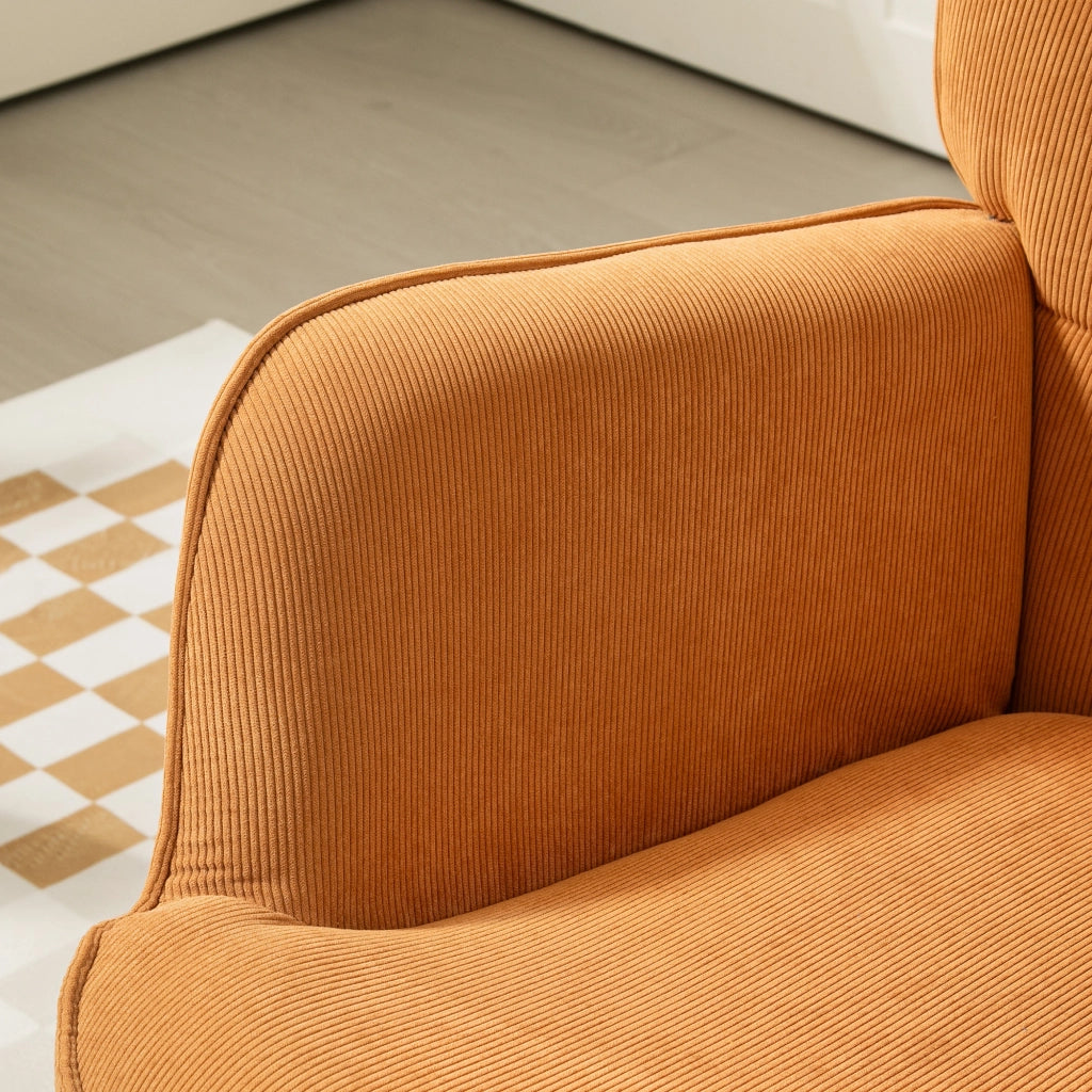 POLTRONA con pouf 72x80x101 cm in poliestere marrone