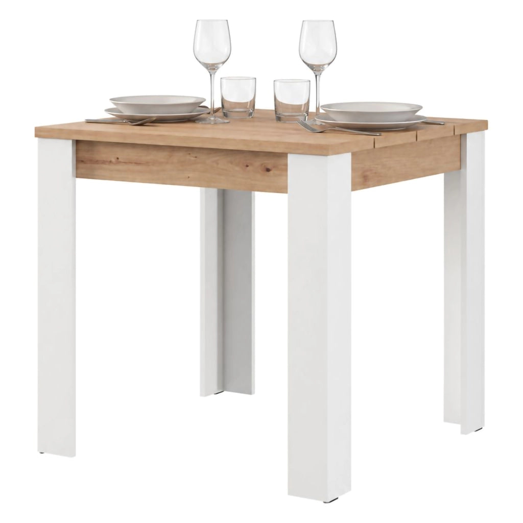 Trosa, Tavolo Fisso 4 Posti, 80x80x76h cm Marrone Rovere Nodi