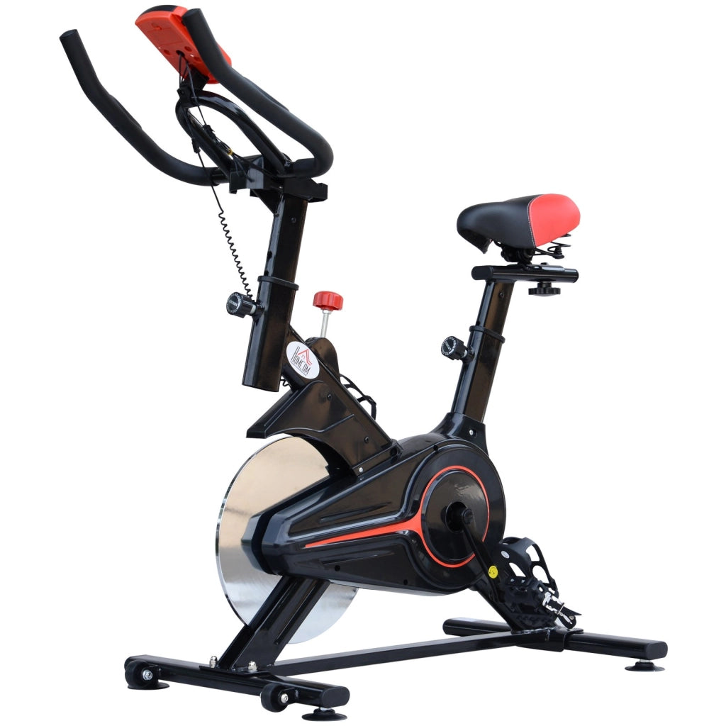 EasyComfort Cyclette da Casa con Resistenza Regolabile, Cyclette Professionale da Camera con Sella e Manubrio Regolabile, Monitor LCD, Sensore Battito Cardiaco Porta Celullare e Volano 6kg, Max.100kg