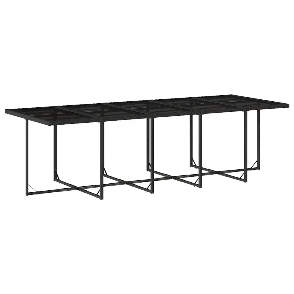 Set da Pranzo da Giardino 11 pz con Cuscini in Polyrattan Nero 3210571