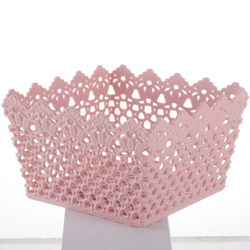 Trade Shop - Cestino Portatutto Oggetti Cesto Multiuso Plastica Quadrato 18.2x18.2x11cm 79474 -