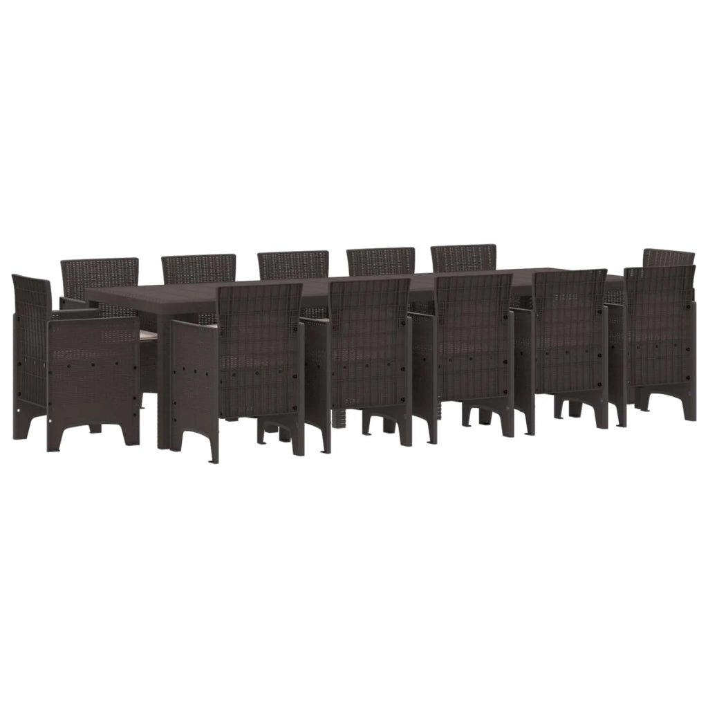 Set da Pranzo per Giardino 13 pcs Marrone e taupe Poly Rattan 3378618