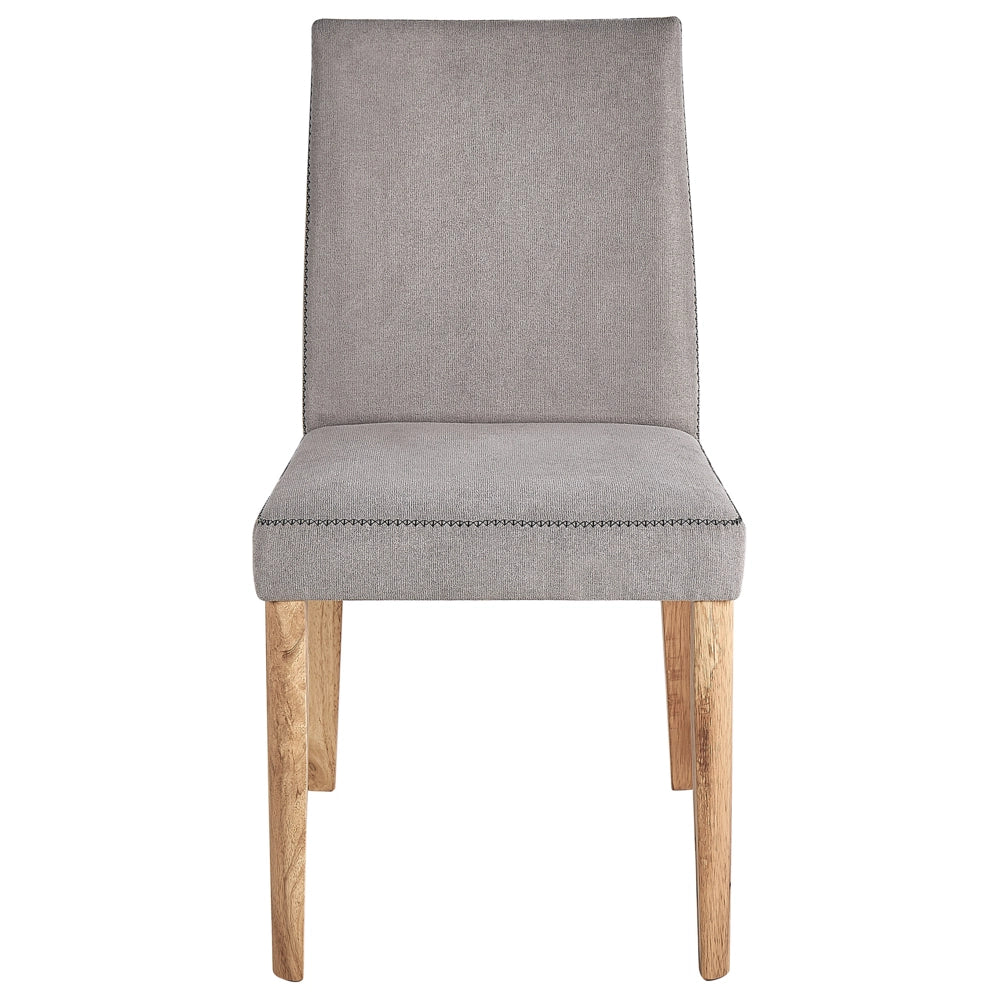 Set di 2 sedie in tessuto Imbottito grigio chiaro per soggiorno in stile scandinavo