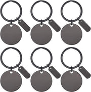 Set di 20 impugnature metalliche per chiavi - bianco e nero - gravabili - in acciaio inossidabile - per fai da te e regali - forme rotonde e rettangolari