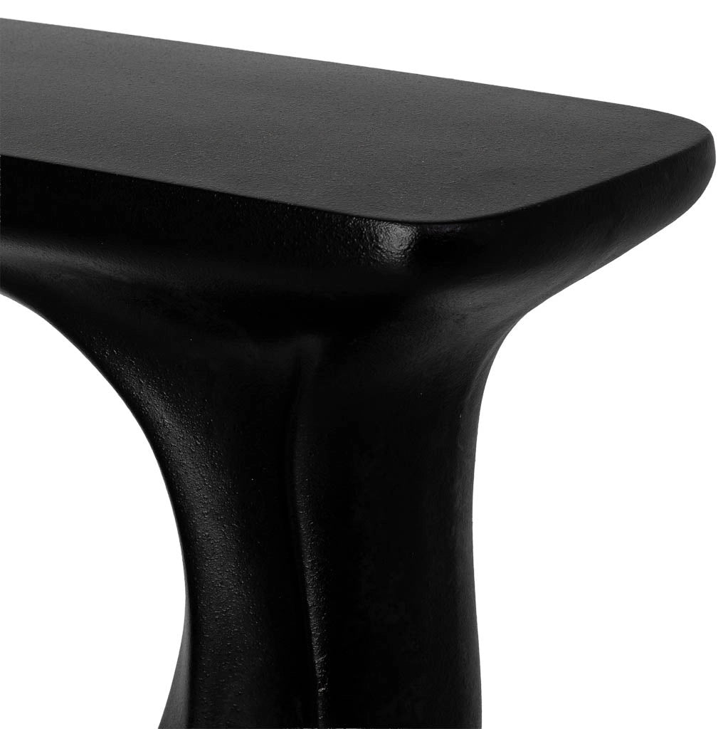 Mobile da ingresso in metallo nero e legno 98x26x85h cm