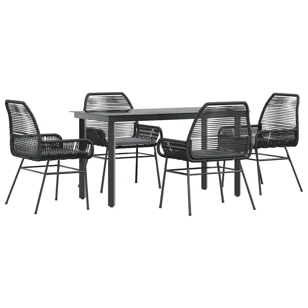 vidaXL Set da Pranzo da Giardino con Cuscini 5 pz Polyrattan Vetro