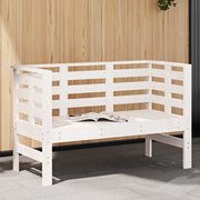 Panca da Giardino-Sgabello-Panca da esterno Bianca 111,5x53x71 cm Legno Massello di Pino