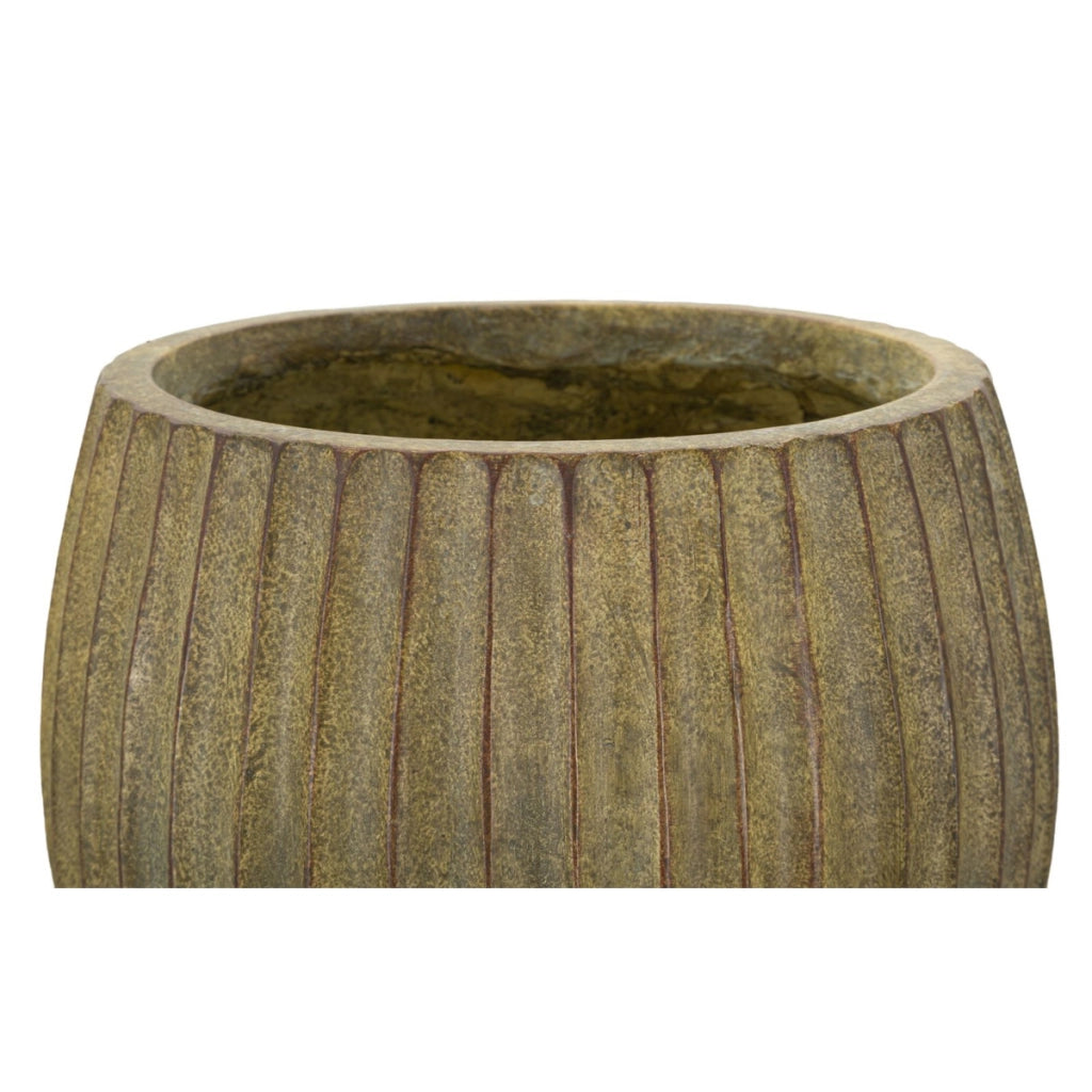 Vaso Decorativo VKH825, Verde, Poliresina, 25x25x52,5 cm