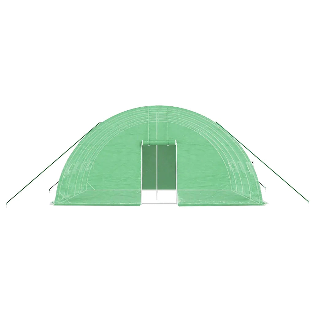 Serra con struttura in acciaio verde 24 m² 6x4x2,85 m 3188105