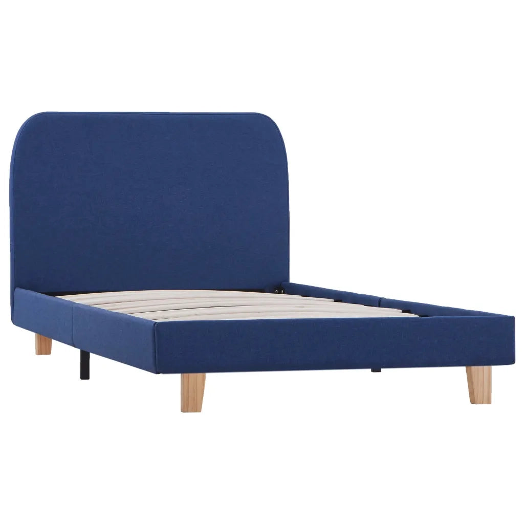 Letto singolo | Letto per adulti | Giroletto senza Materasso Blu 90x200 cm in Tessuto