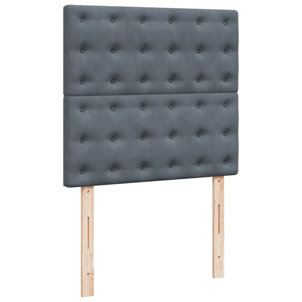 Giroletto a Molle con Materasso Grigio Scuro 90x200 cm Velluto