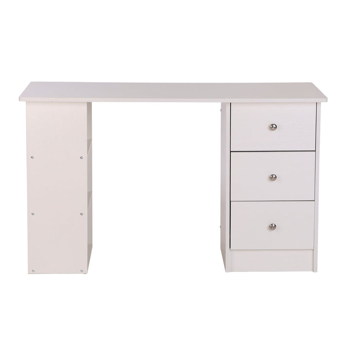 Scrivania con Cassetti e Ripiani Portaoggetti Bianco 120x49x72 cm