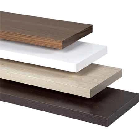 MENSOLA RETTANGOLARE 'ECOPAN' 80x20 cm - spess. 1,8 cm - col. Noce medio