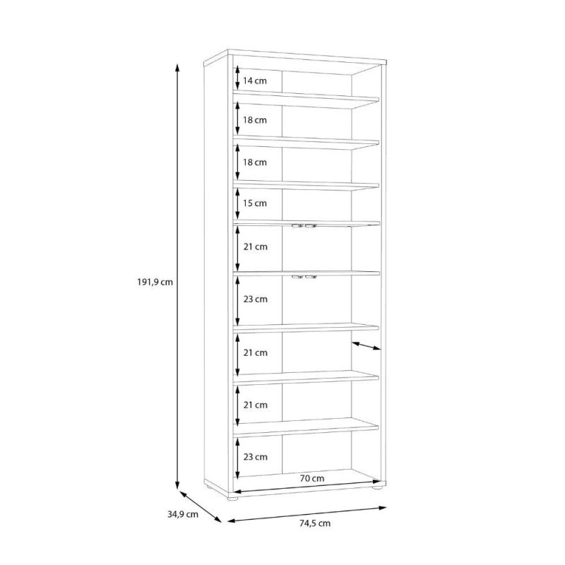 Mobile multiuso Medea 4 ante colore grigio chiaro 74.5x34.9xH 191.9 cm.