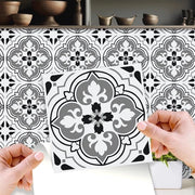 Tegelstickers a secco con fiori antichi impermeabili per cucina e bagno - 24 pezzi 15x15 cm