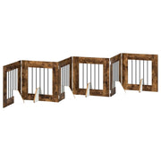 Cancello per cani con supporti 6 pz Rovere Fumo 60 x 60 cm CFW7169920