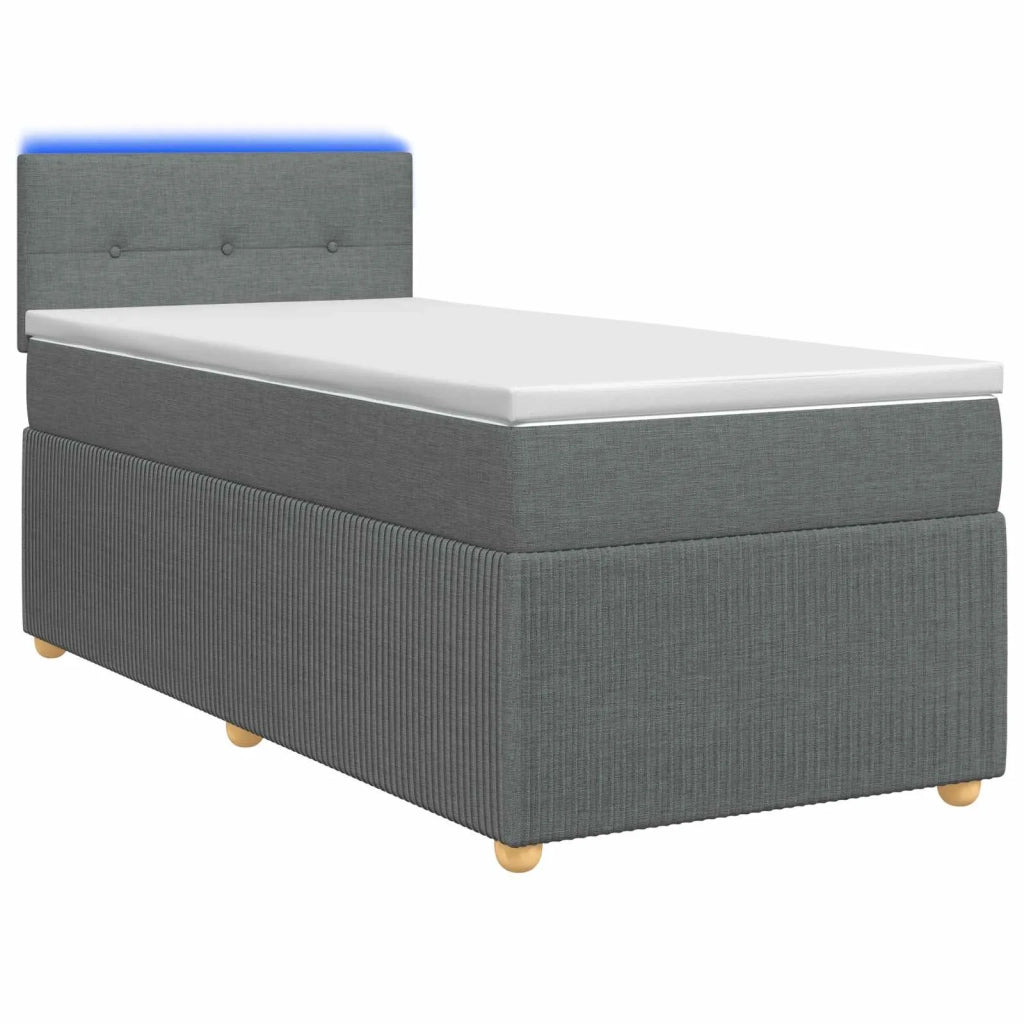 Letto box spring con materasso Grigio Scuro 90 x 200 cm Tessuto 3452842