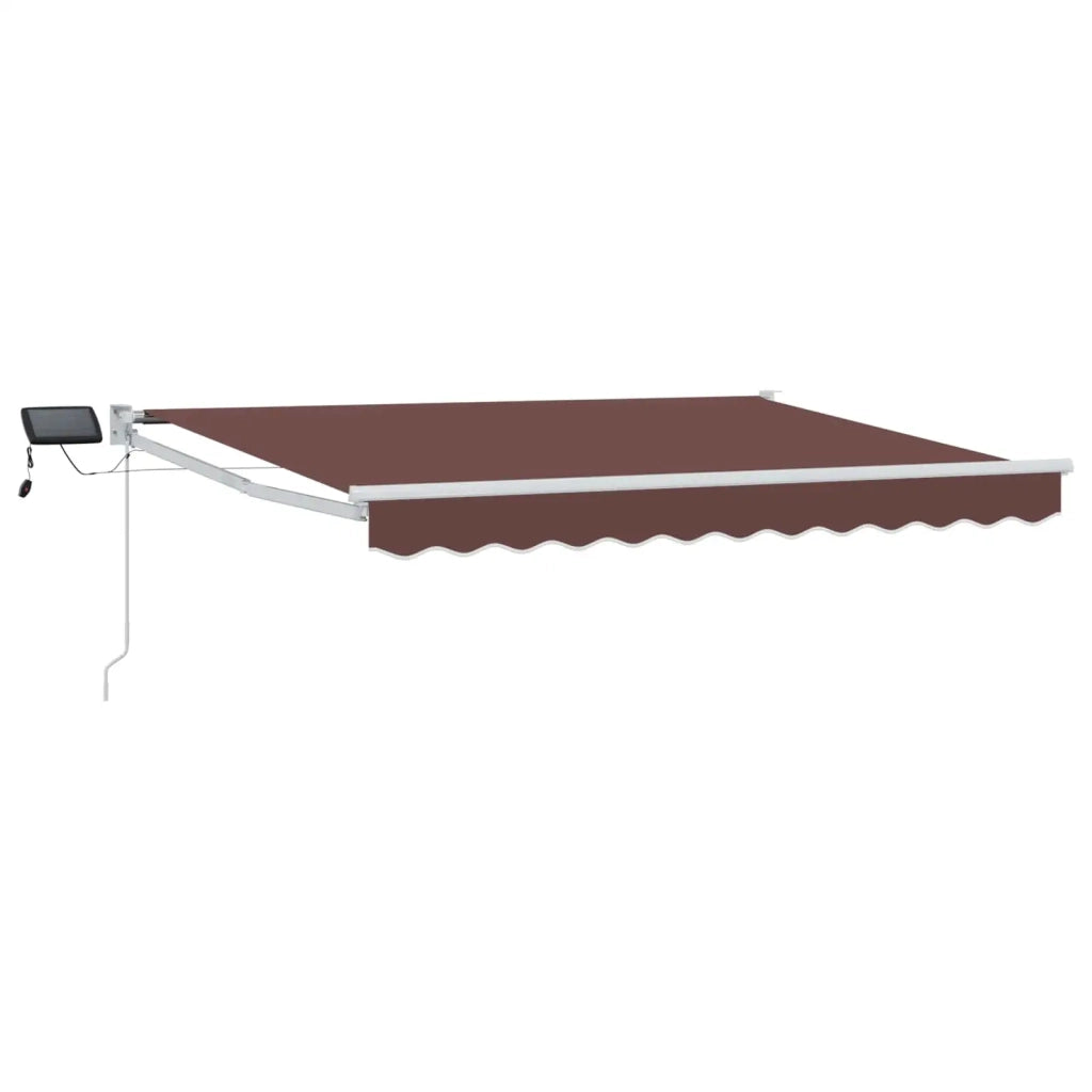 Tenda retrattile manuale con LED Marrone e bianco 2,5 x 2 m 3419176