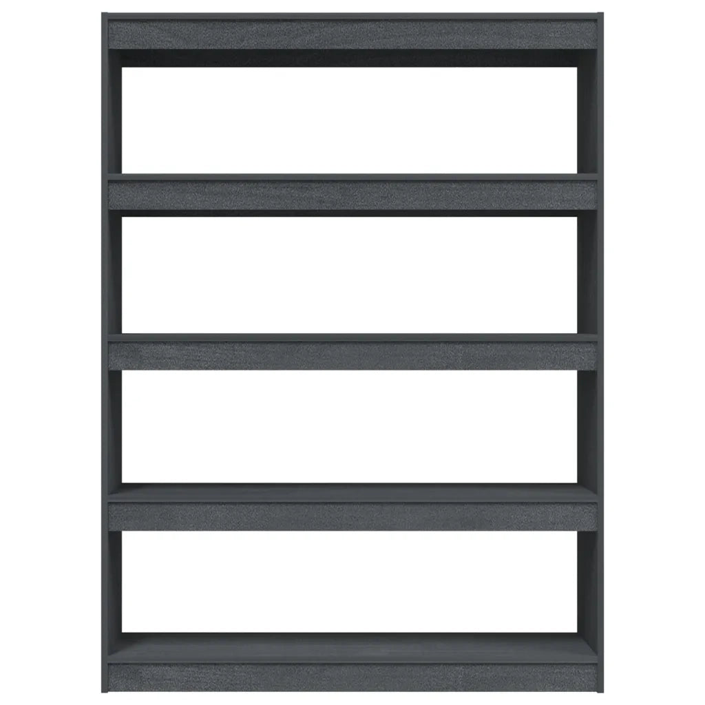 Libreria Divisorio-Scaffale per Libri-Mobile di Stoccaggio Grigio 100x30x135,5 cm in Legno di Pino