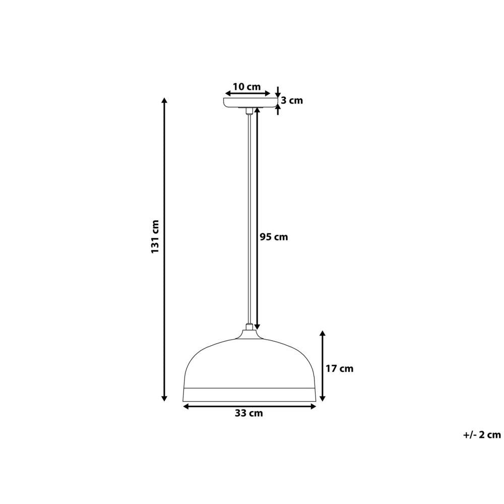Lampadario Metallo Nero e Rame con Paralume a Campana Design Moderno